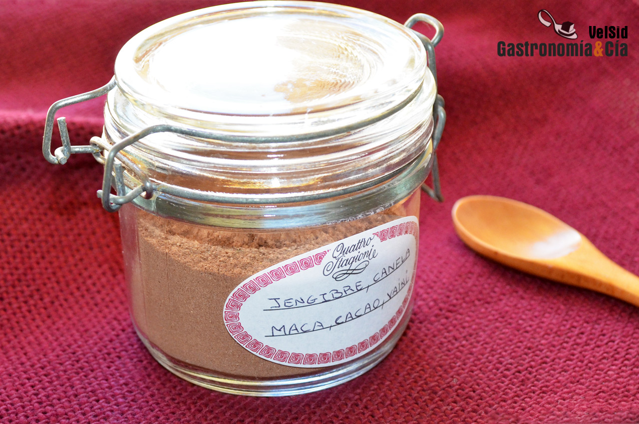 Maca, canela, jengibre y cacao, una rica mezcla de espe