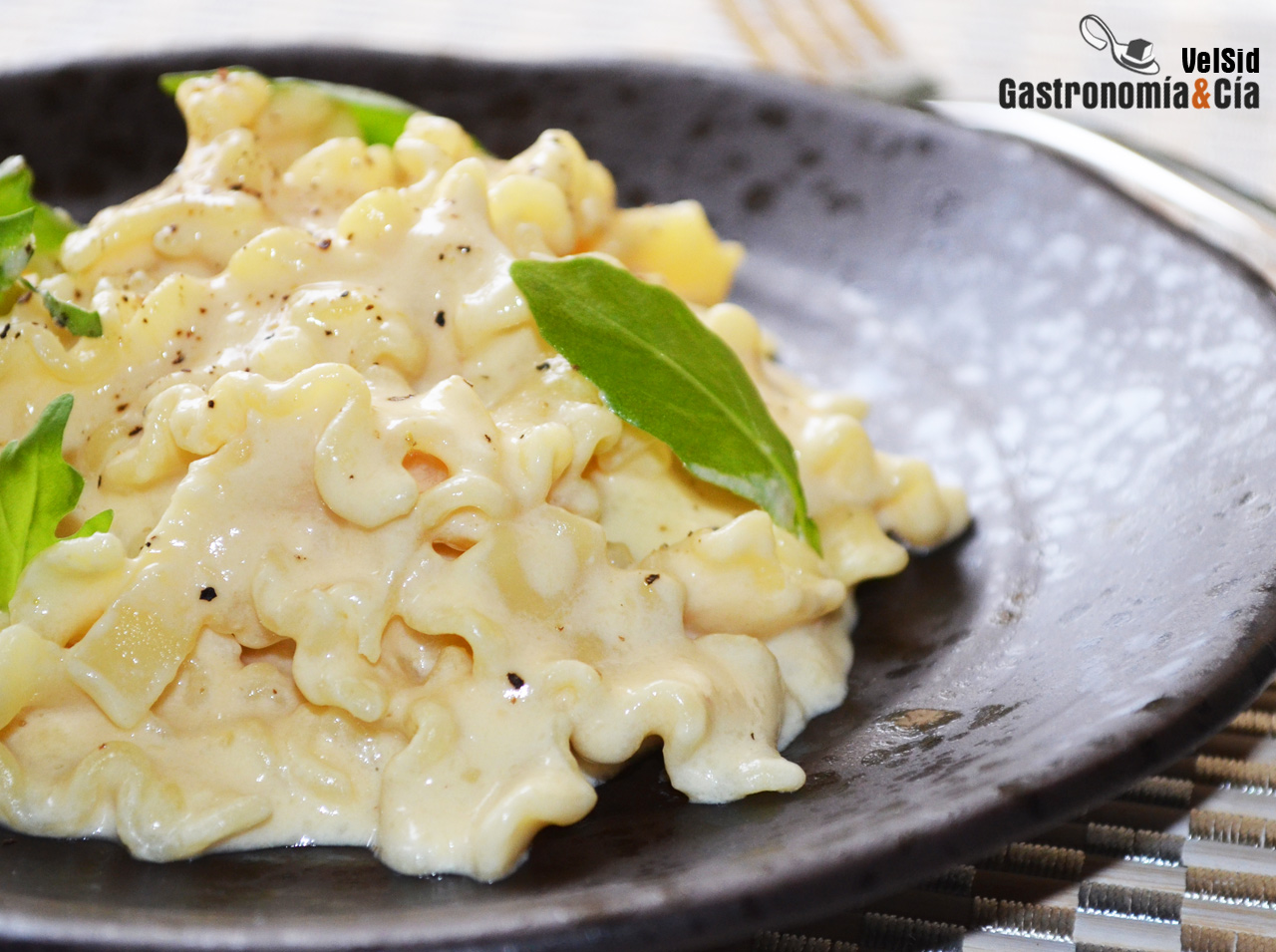 Pasta Mafalda con salsa de queso ahumado