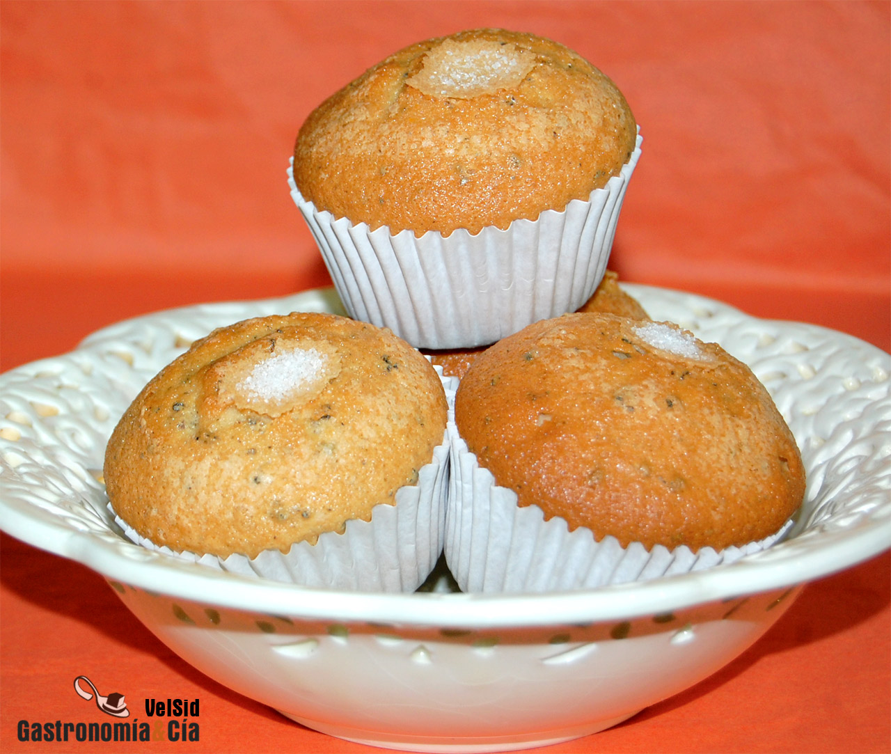 Magdalenas con semillas de sésamo y linaza