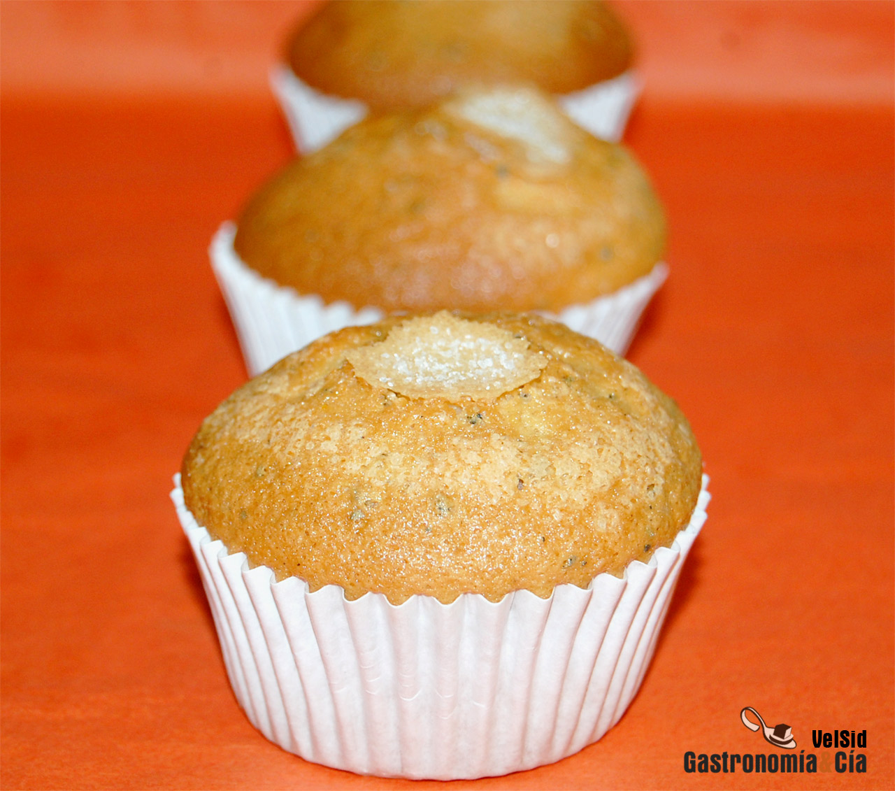 Magdalenas con semillas de sésamo y linaza