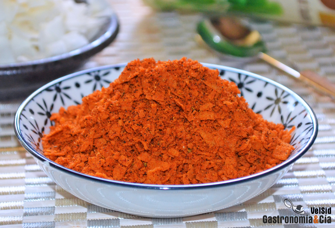 Mezcla de especias con curry, coco y cacahuete para rec