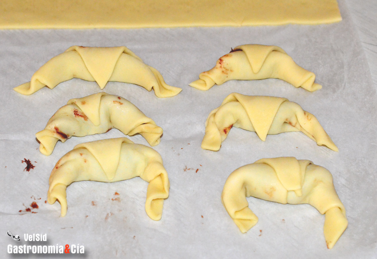 Mini croissants de hojaldre y Nutella en 10 minutos