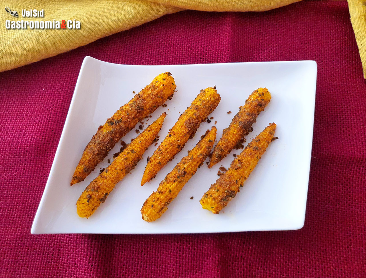 Mini mazorcas de maíz especiadas