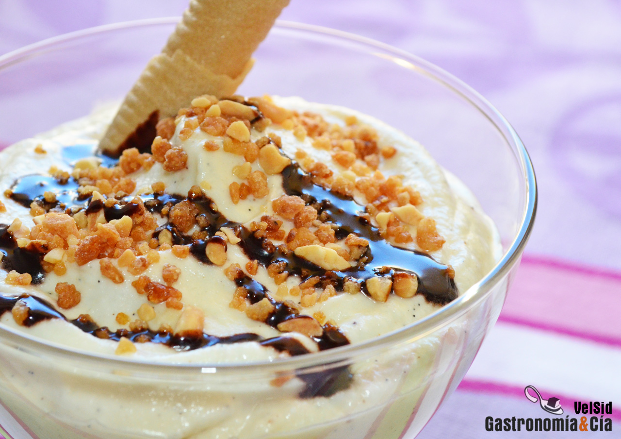 Mousse de chocolate blanco y vainilla (sin huevo)