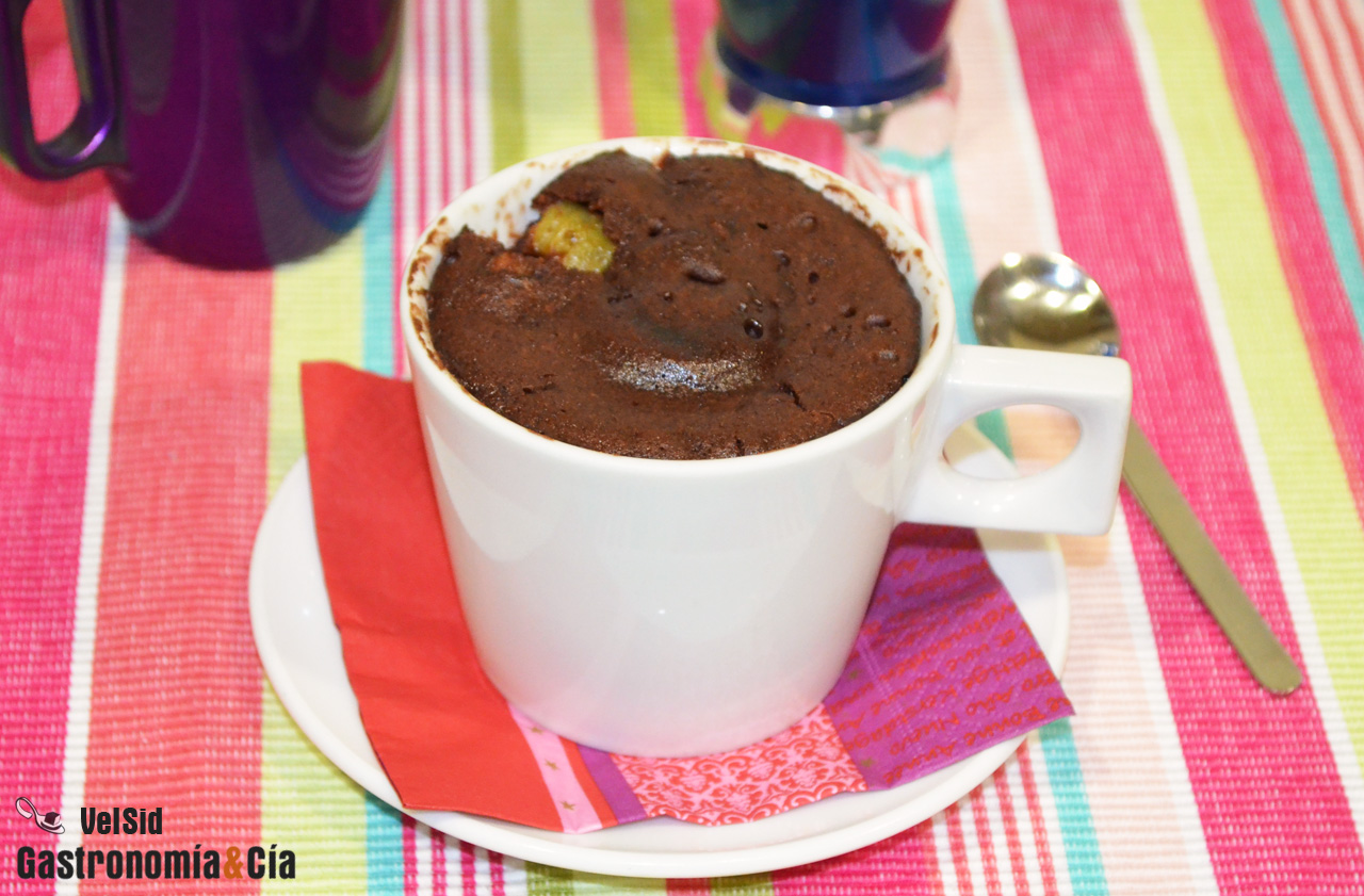 Mug cake de chocolate y plátano