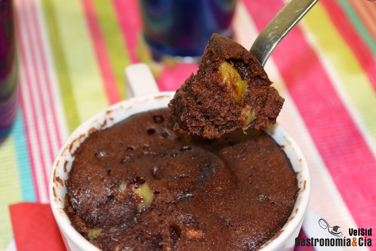 Mug cake de chocolate y plátano