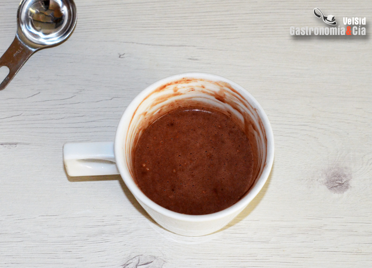 Mugcake de chocolate en freidora de aire