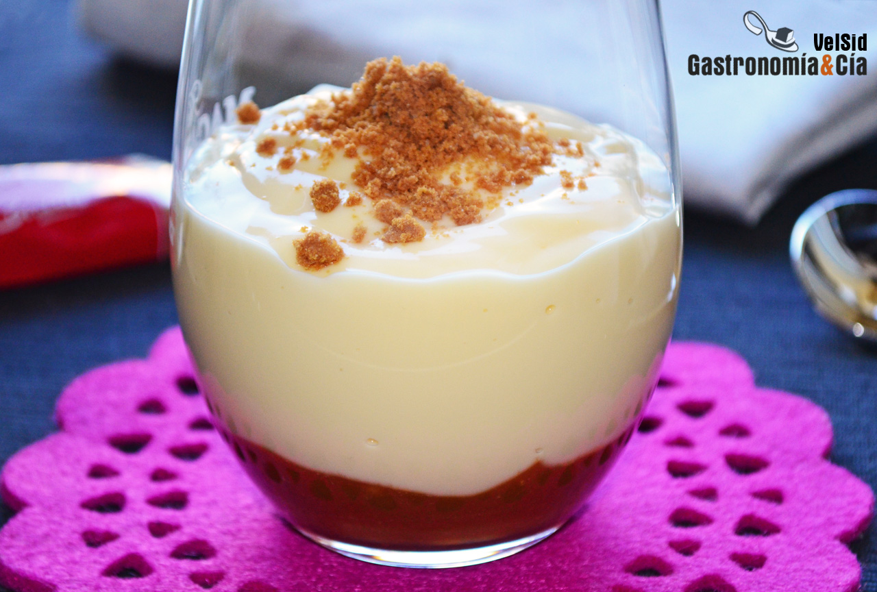 Natillas con toffee al whisky y galletas caramelizadas