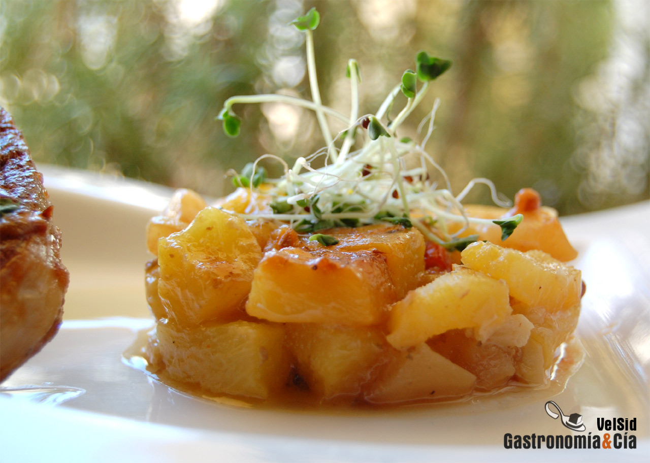 Ossobuco con piña y jengibre