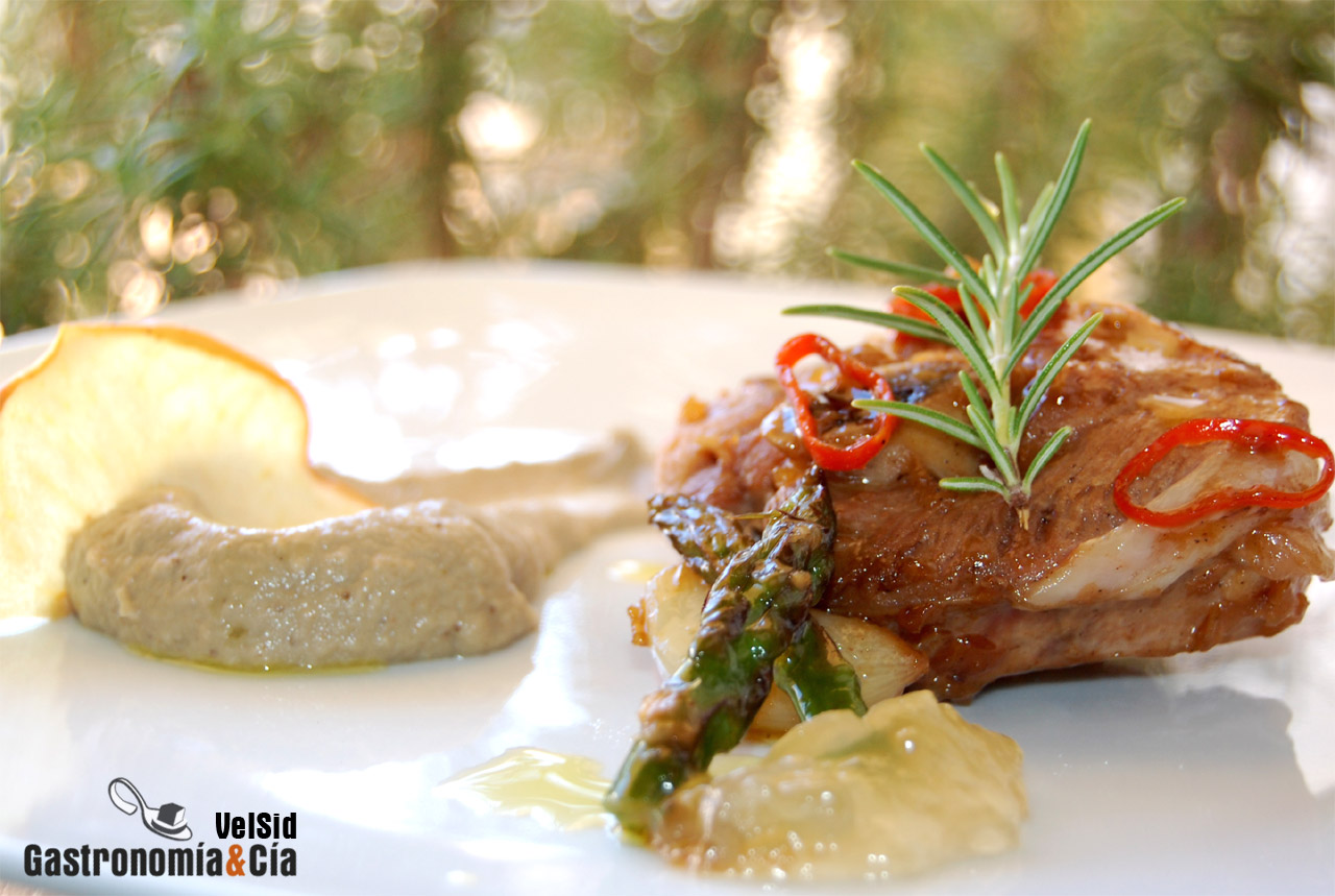 Ossobuco con romero, jengibre y baba ghanoush