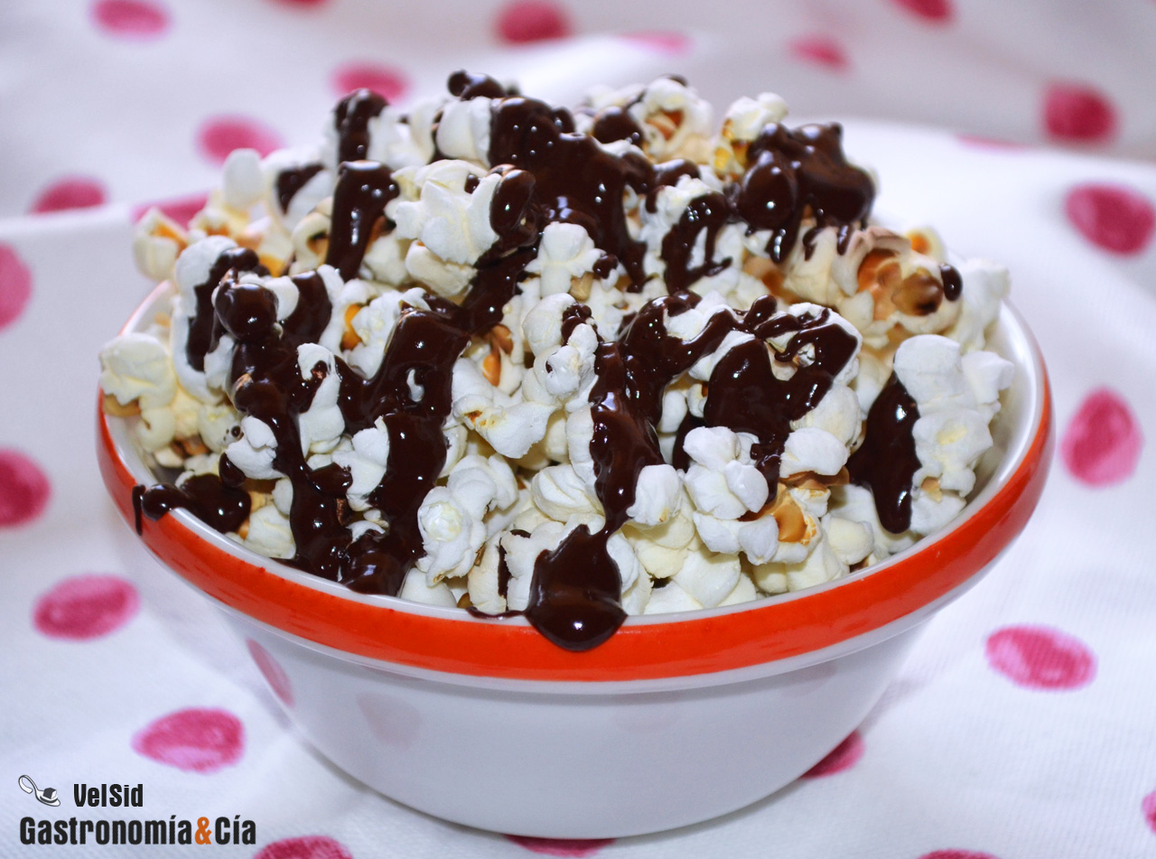 Palomitas de maíz con chocolate sin azúcar
