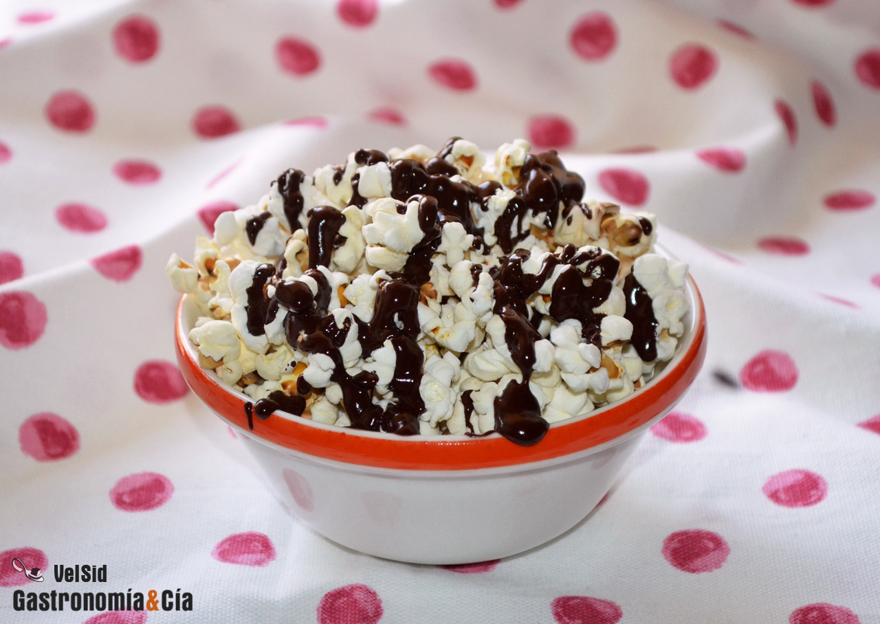 Palomitas de maíz con chocolate sin azúcar