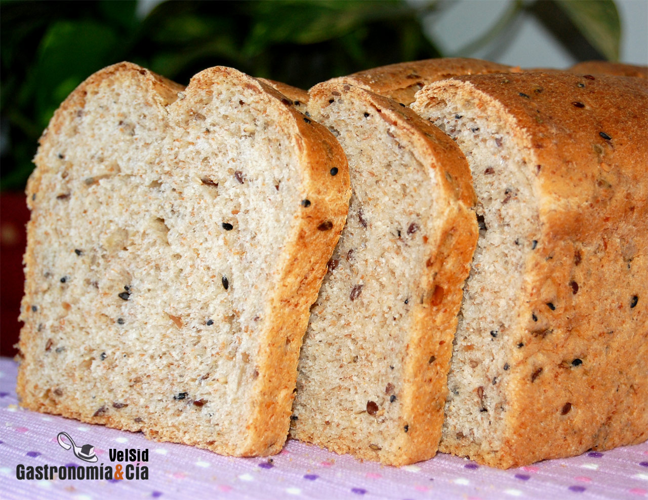 Pan de molde integral con semillas