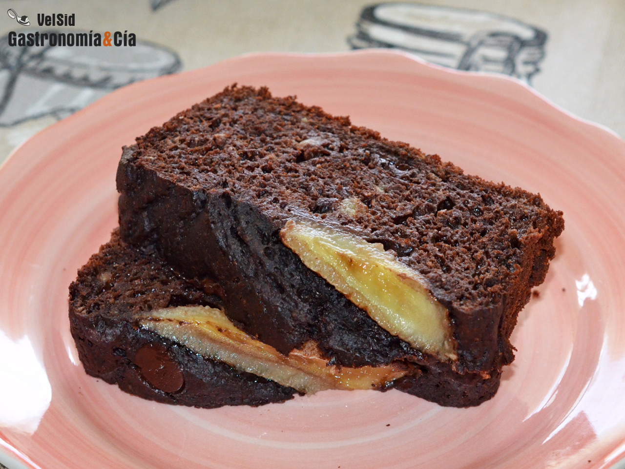 Pan de plátano con chocolate