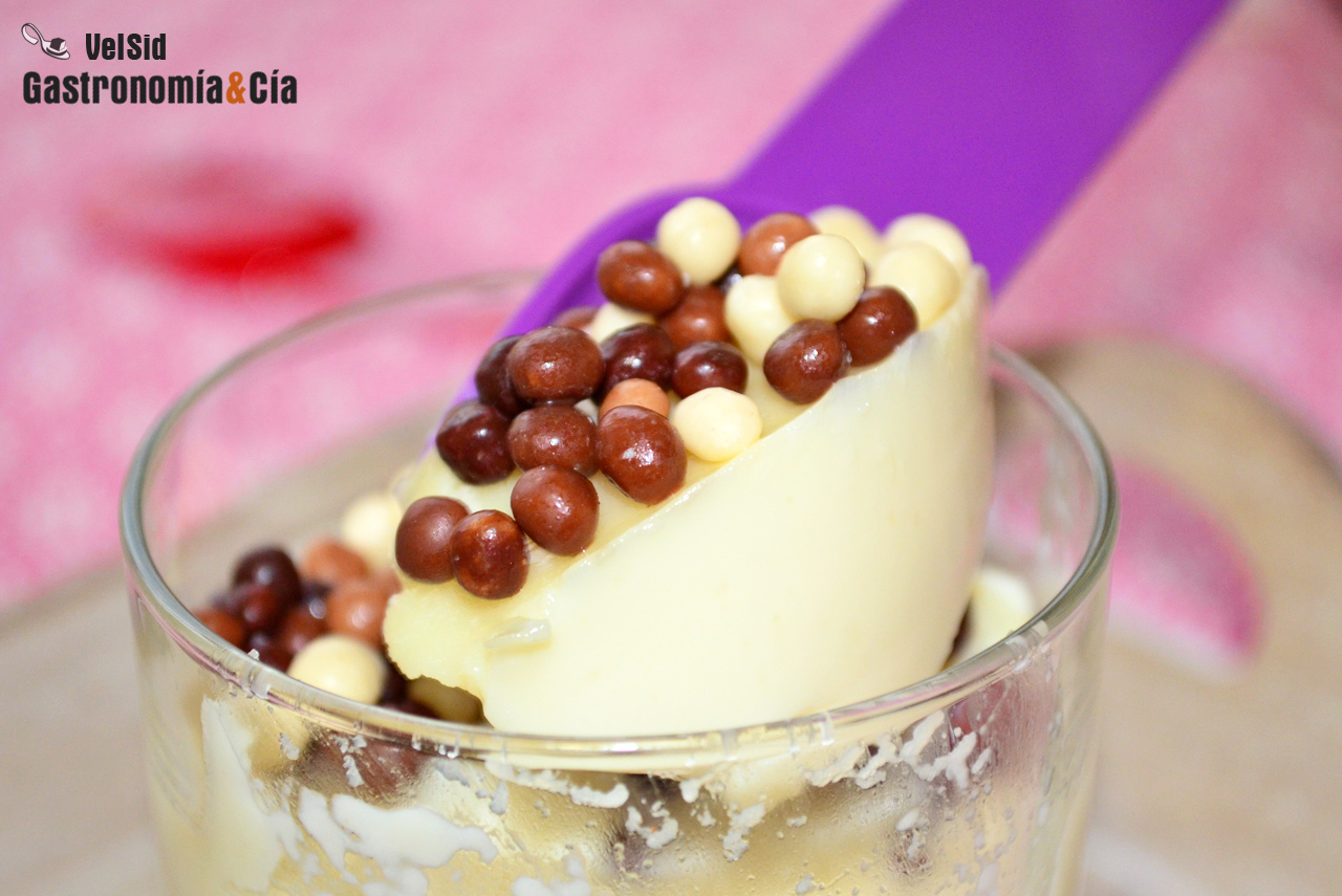 Panacota de chocolate blanco