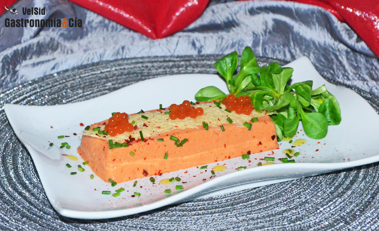 Panna Cotta de pimientos asados con crujiente de queso