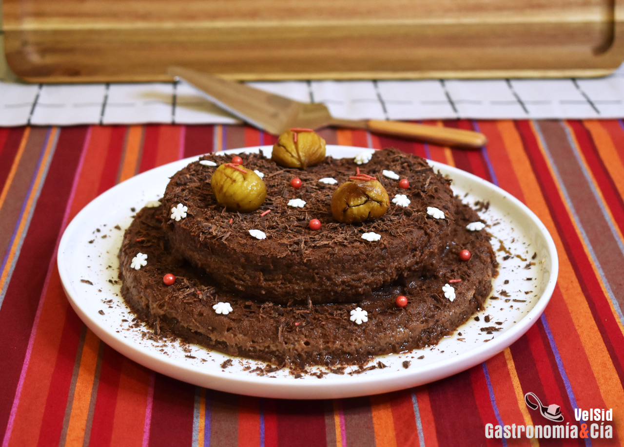 pastel de castañas y cacao