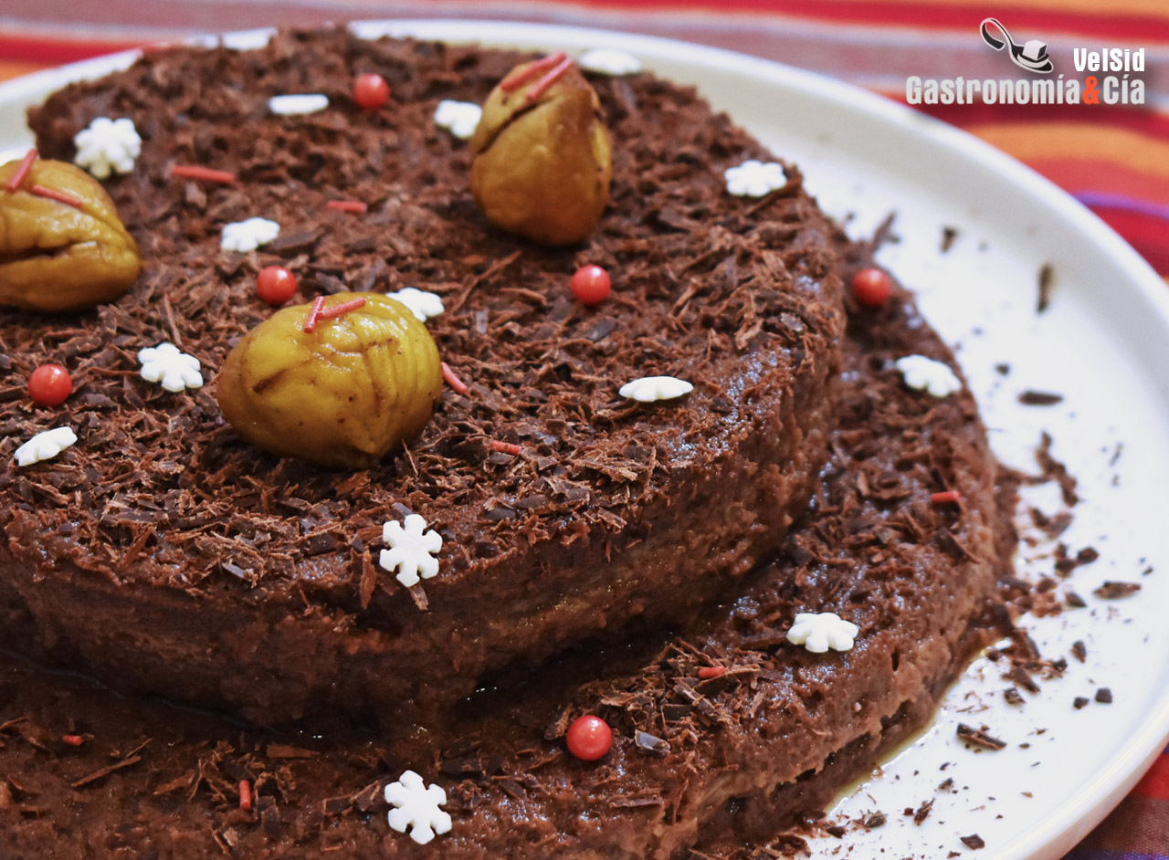 pastel de castañas y cacao