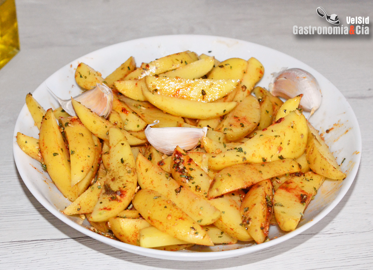 Patatas gajo con especias en freidora de aire