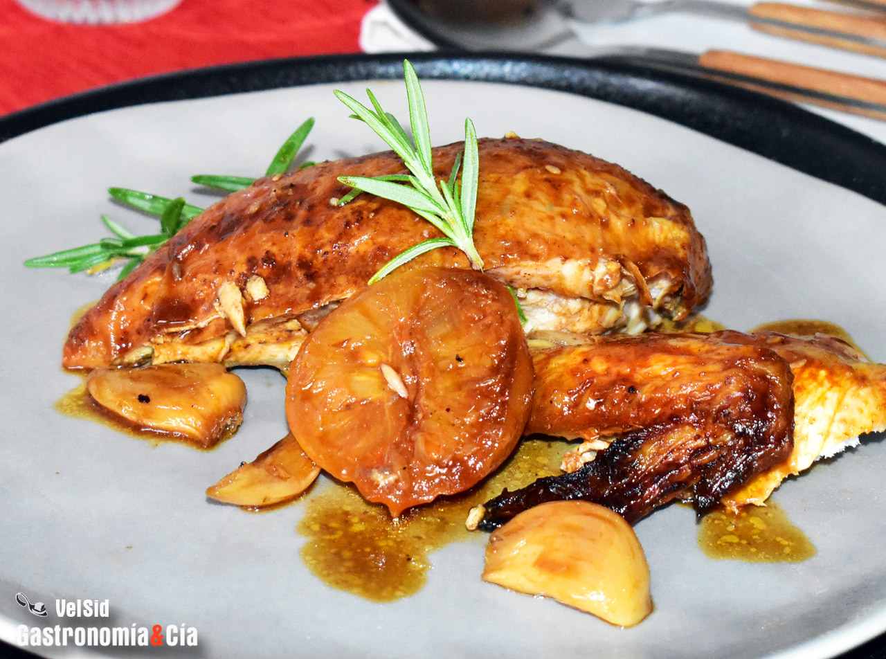 Picantón asado con gochu jang y limón