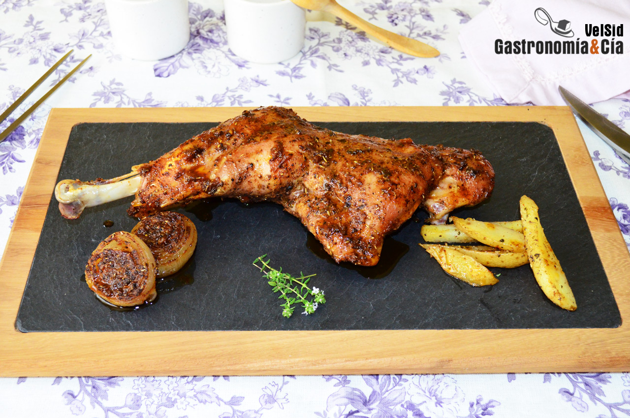 Pierna de pavo al horno con hierbas provenzales