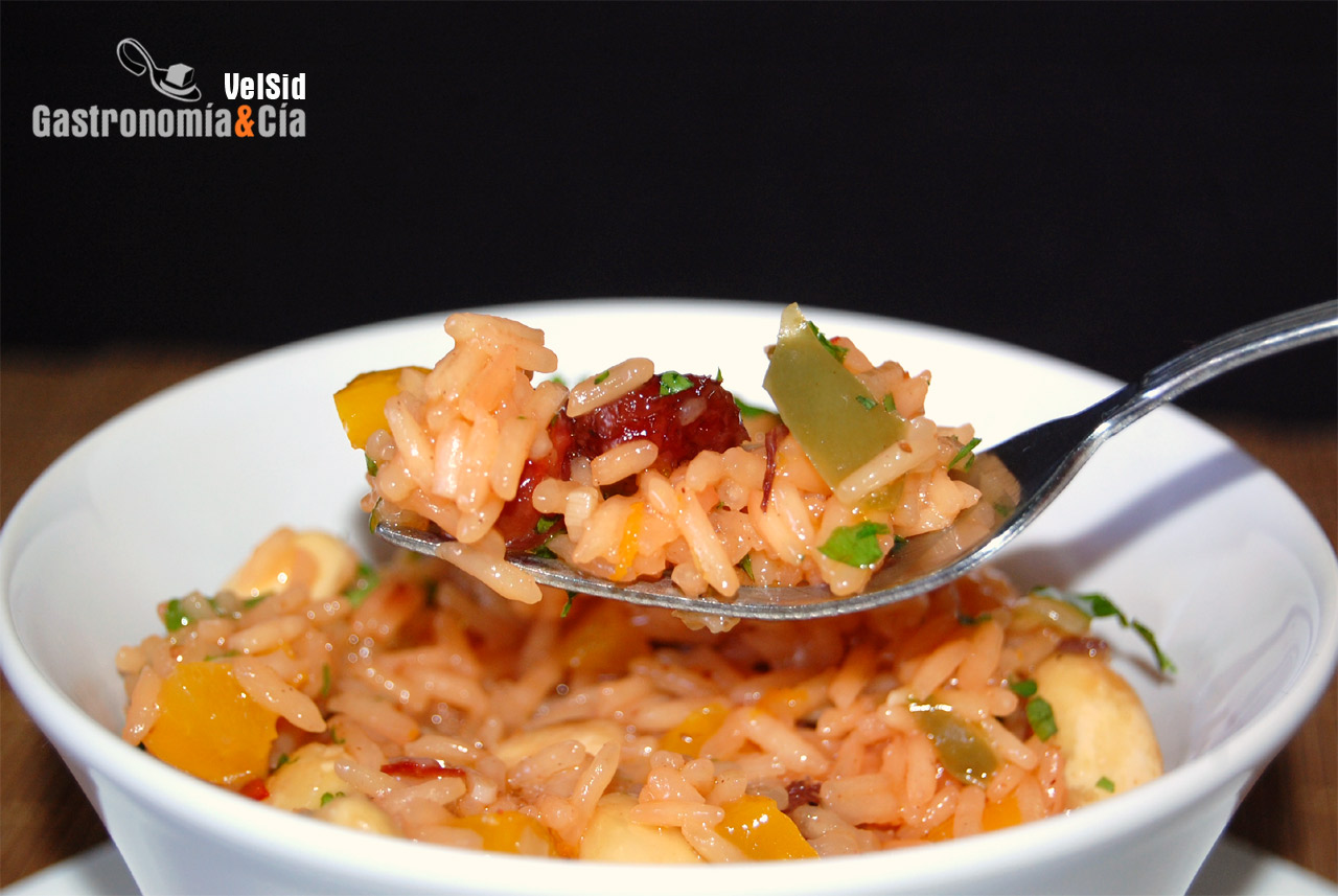Arroz pilaf con frutos rojos