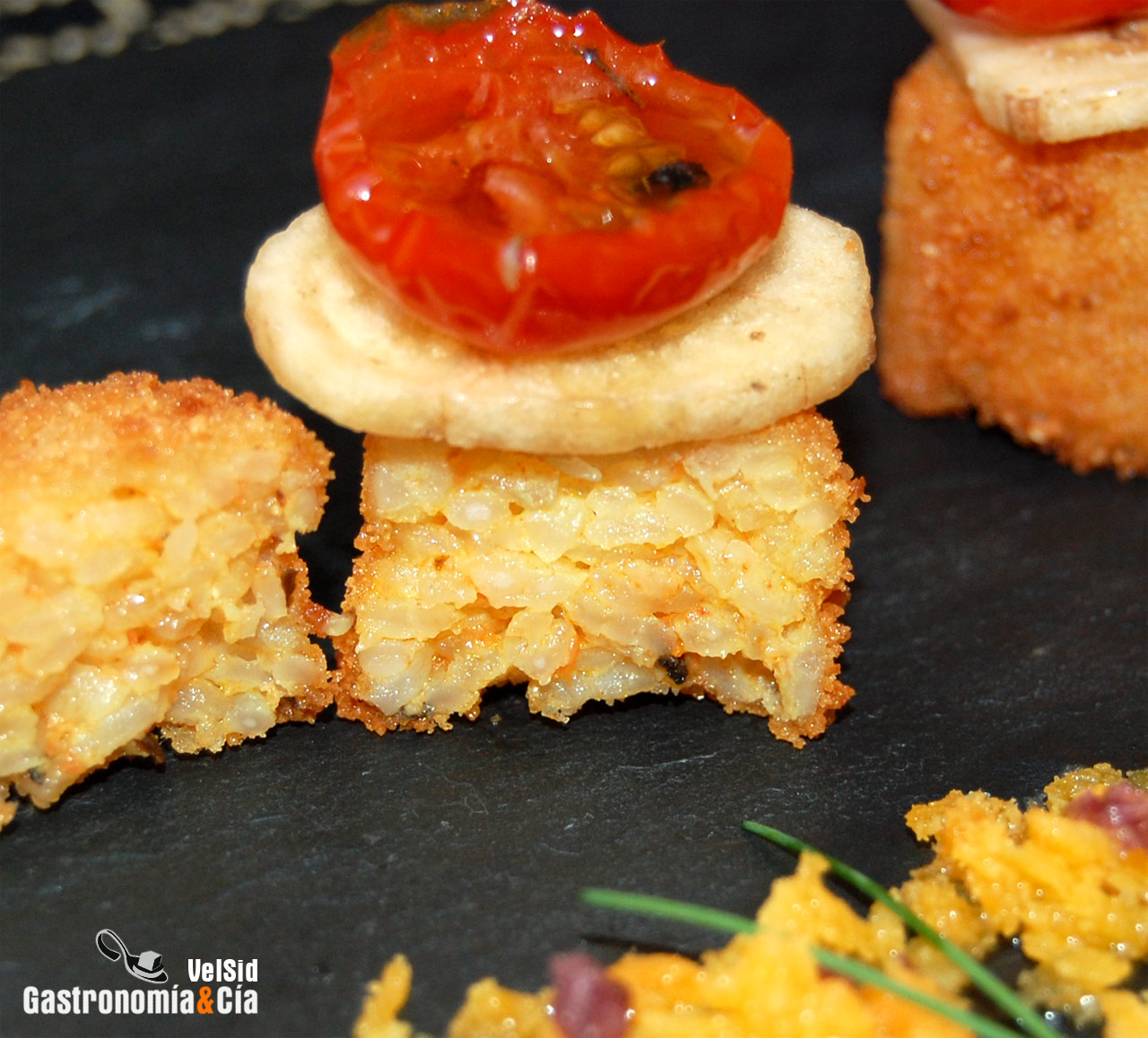 Pincho de arroz a la cubana