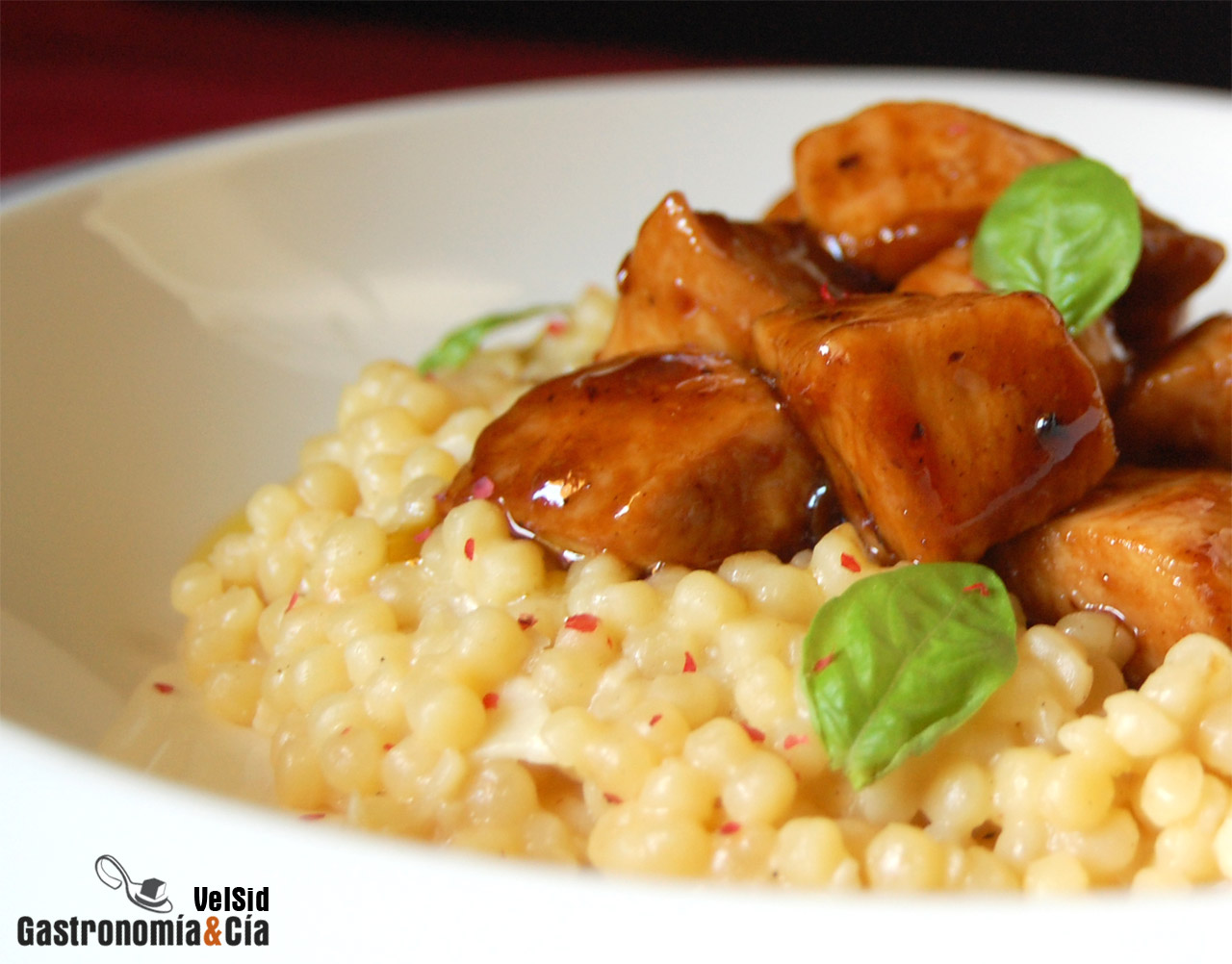 Piombi al limón con pollo teriyaki