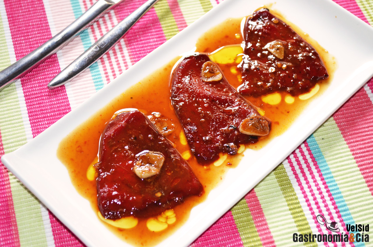 Pimientos del piquillo con salsa de ostras