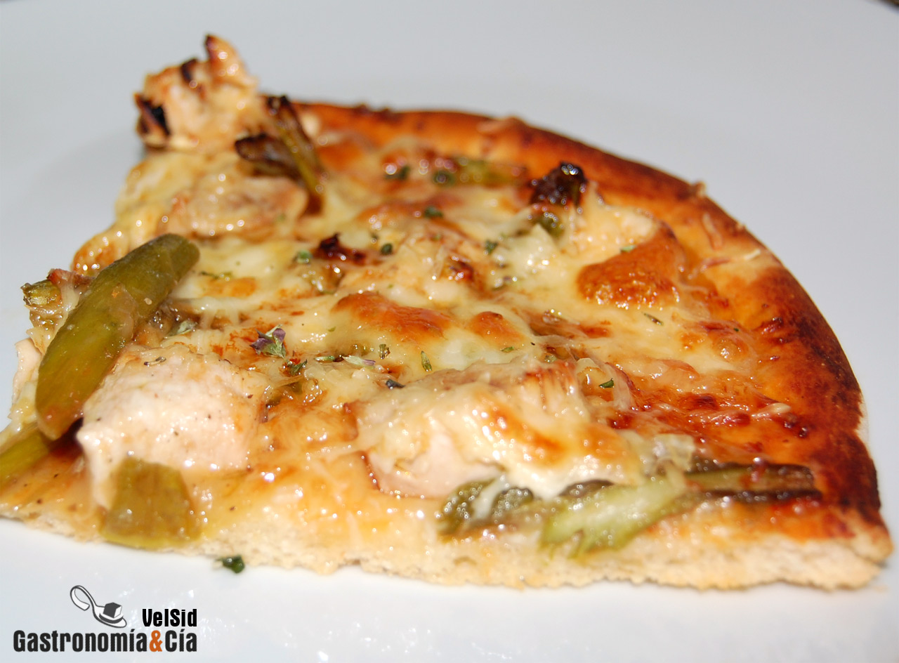 Pizza de pollo al Pedro Ximénez
