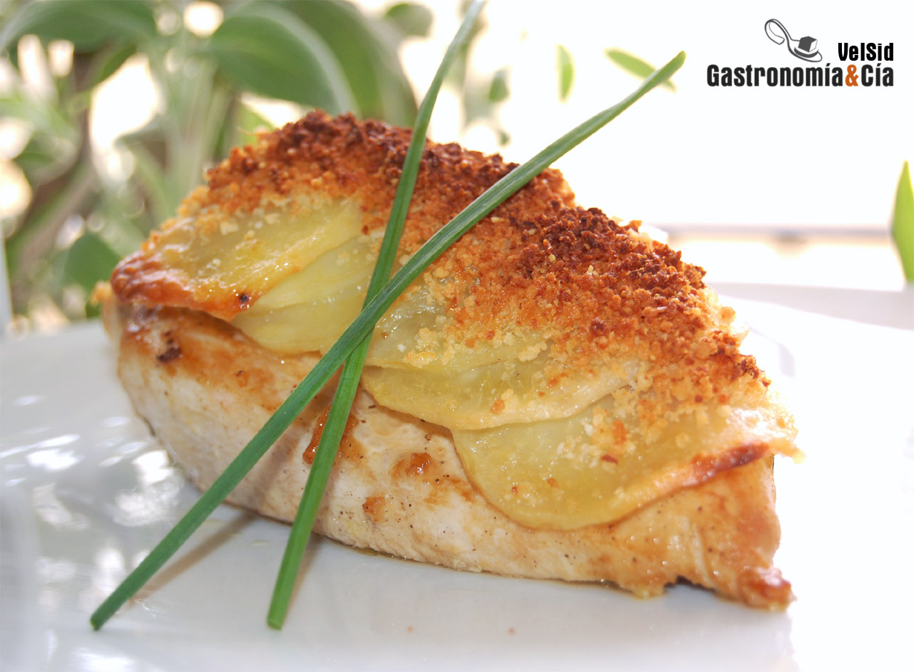 Pollo con patatas crujientes