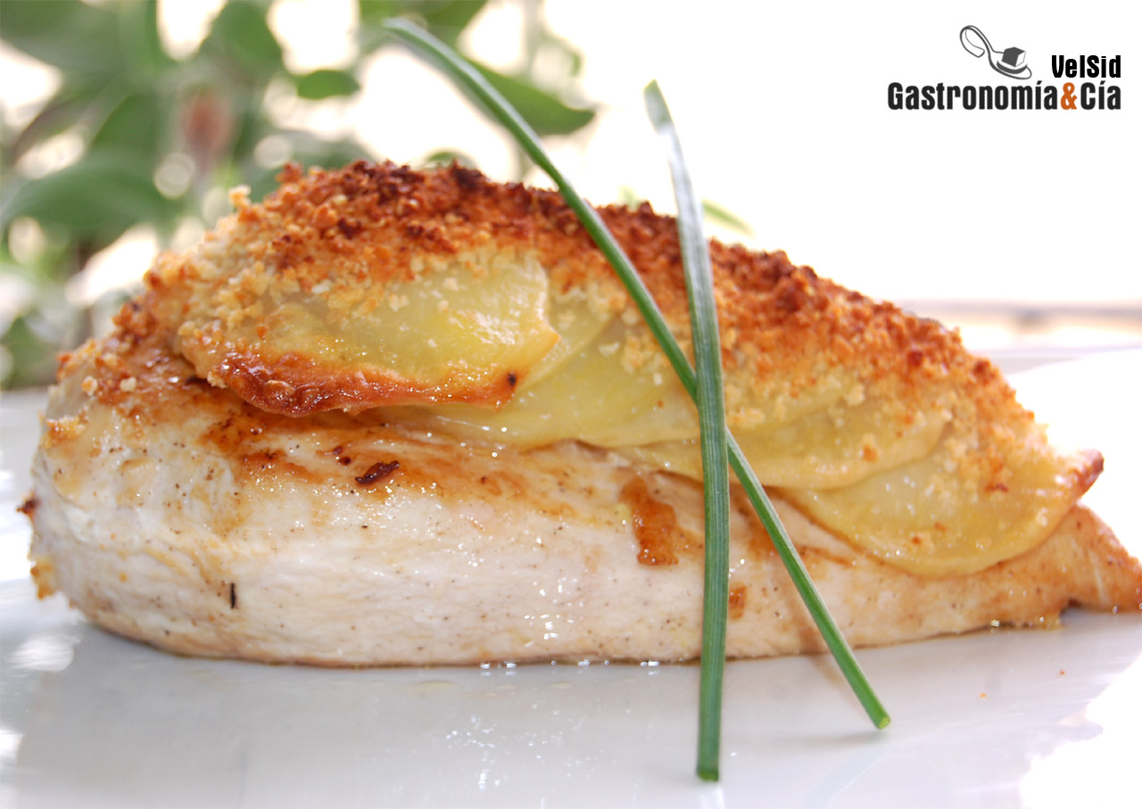 Pollo con patatas crujientes