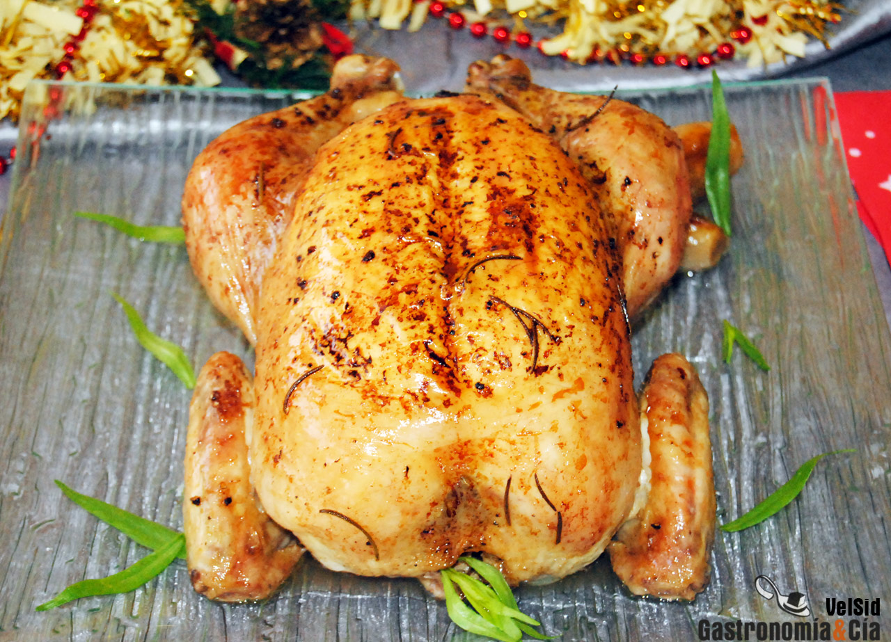 Pollo relleno al horno