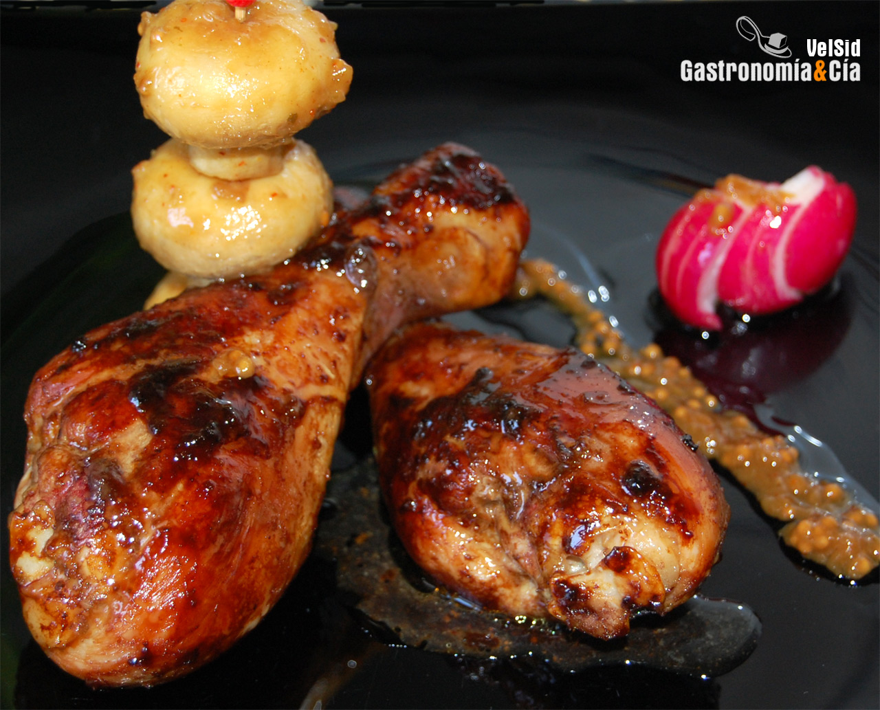 Pollo teriyaki con champiñones