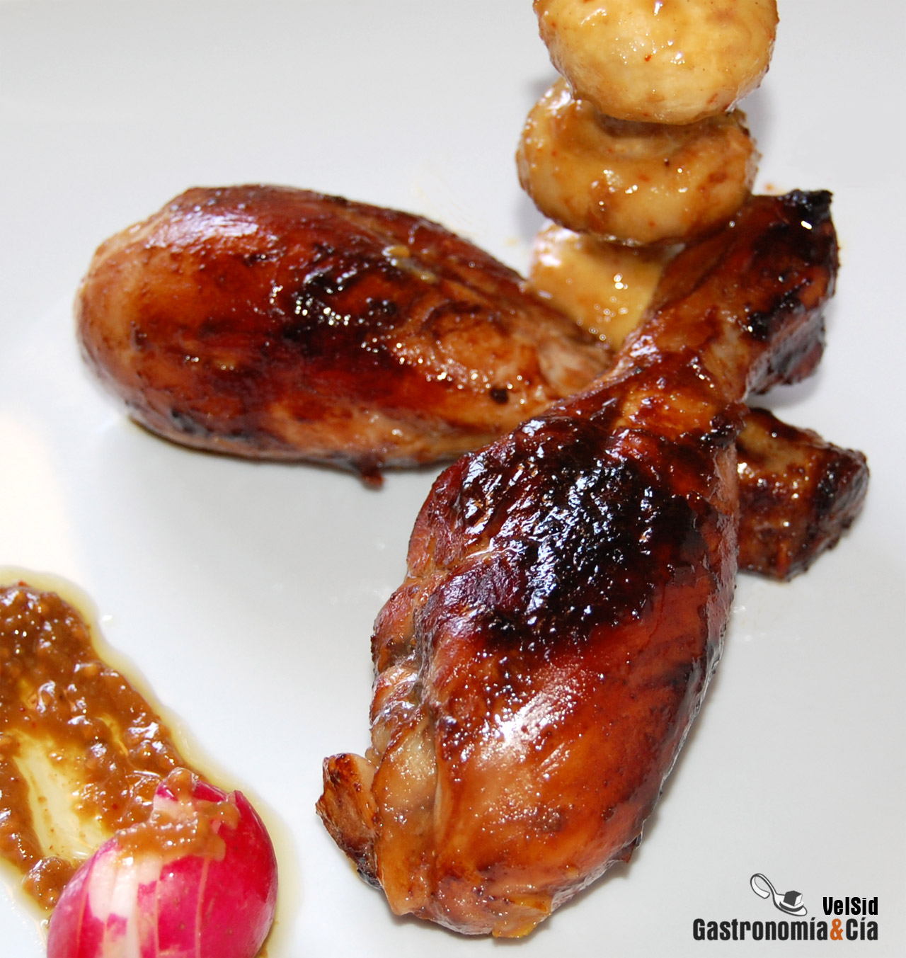 Pollo teriyaki con champiñones