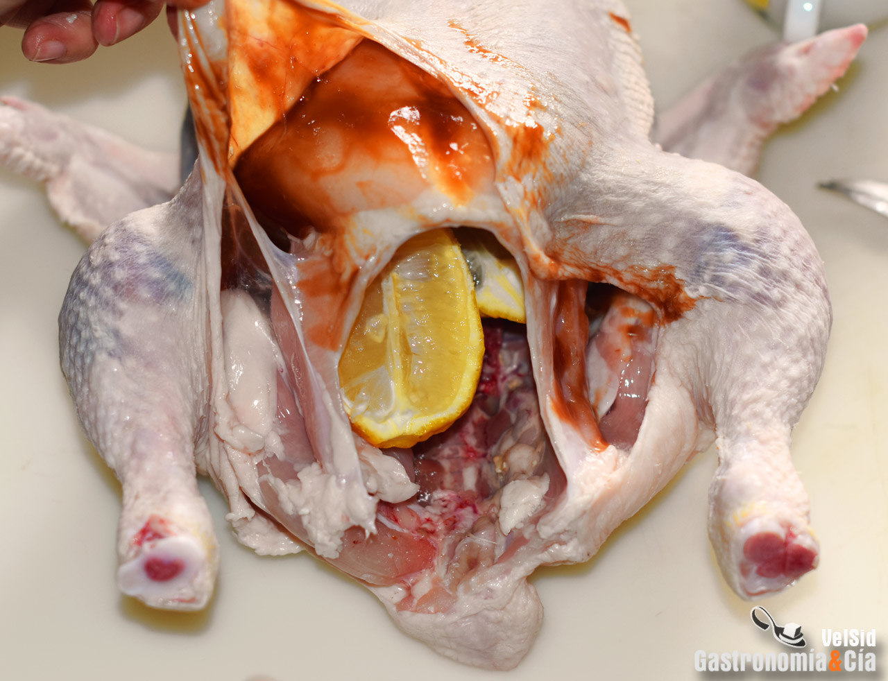 Pollo asado con salsa barbacoa