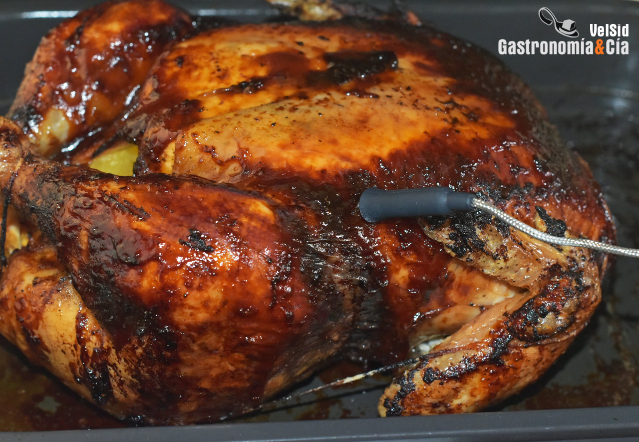 Pollo asado con salsa barbacoa