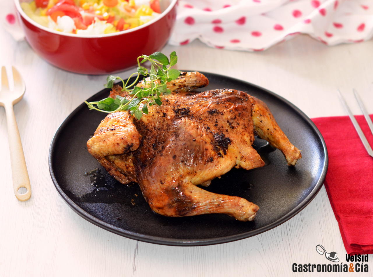 Pollo churrasco o mariposa en freidora de aire 