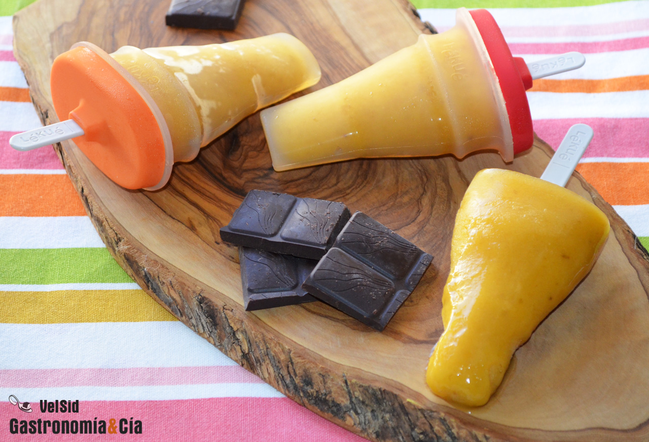 Polos de plátano y melocotón, los más fáciles de hacer 