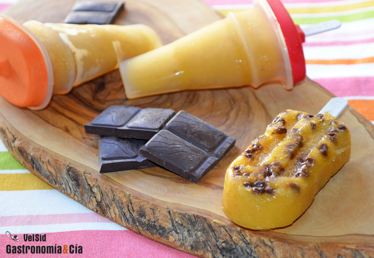 Polos de plátano y melocotón, los más fáciles de hacer 