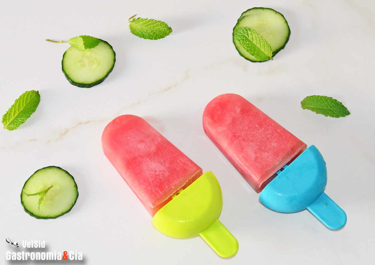 Polos de sandía, pepino y lima