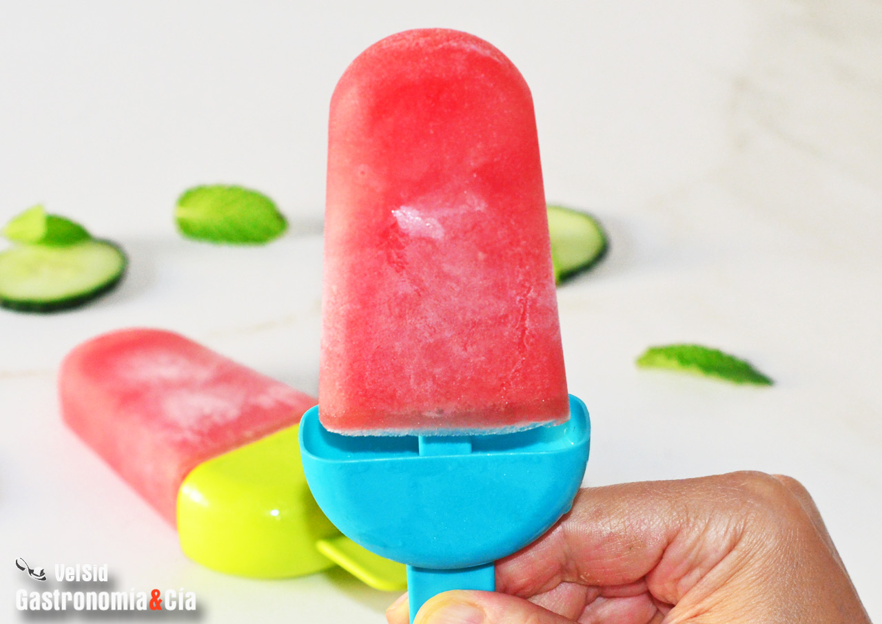 Polos de sandía, pepino y lima