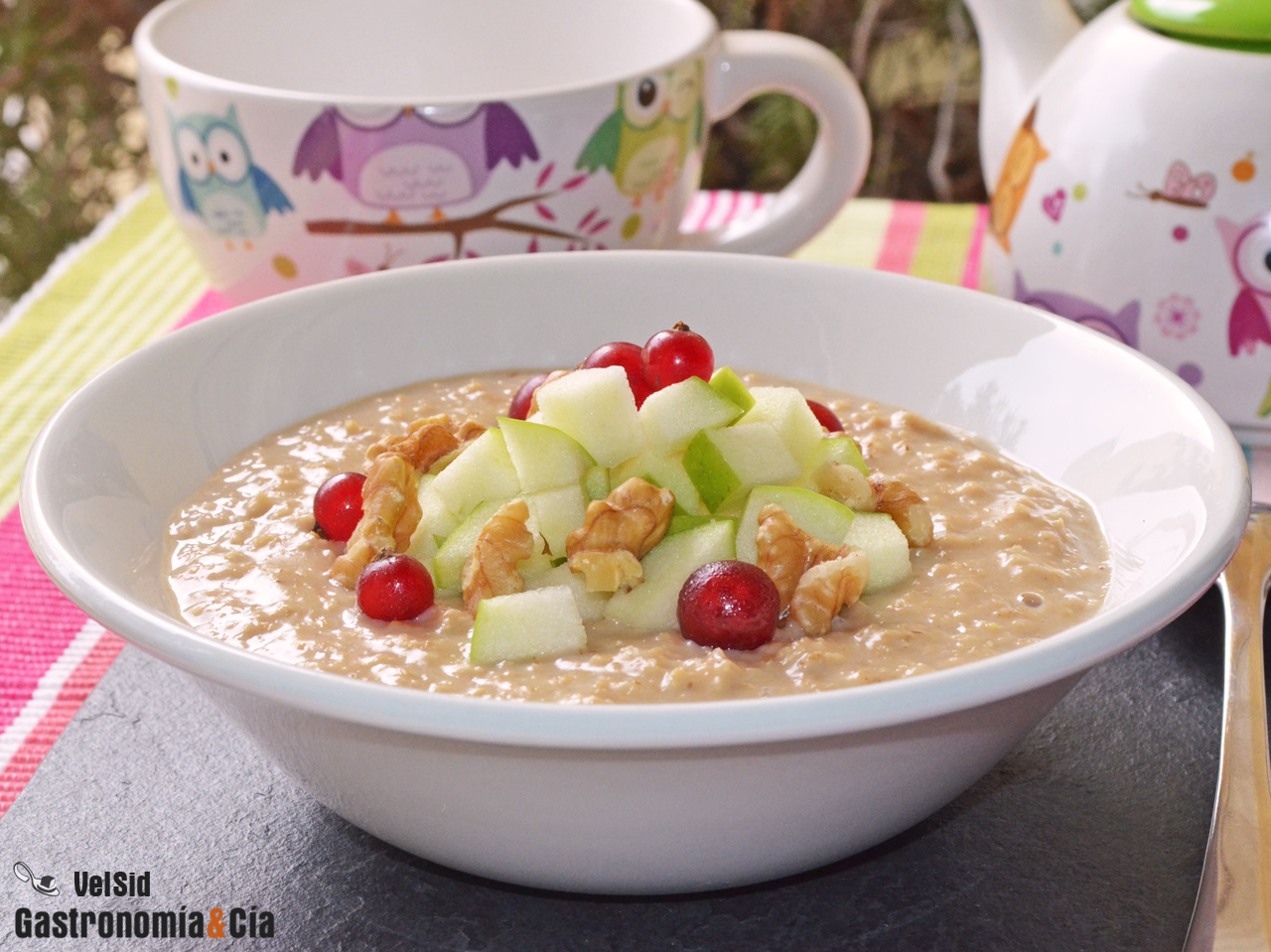Porridge de café con manzana