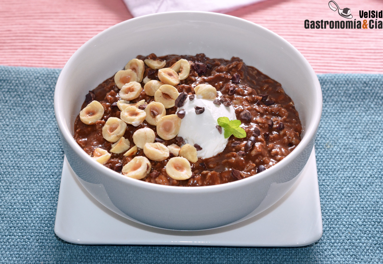 Porridge de moka y avellanas