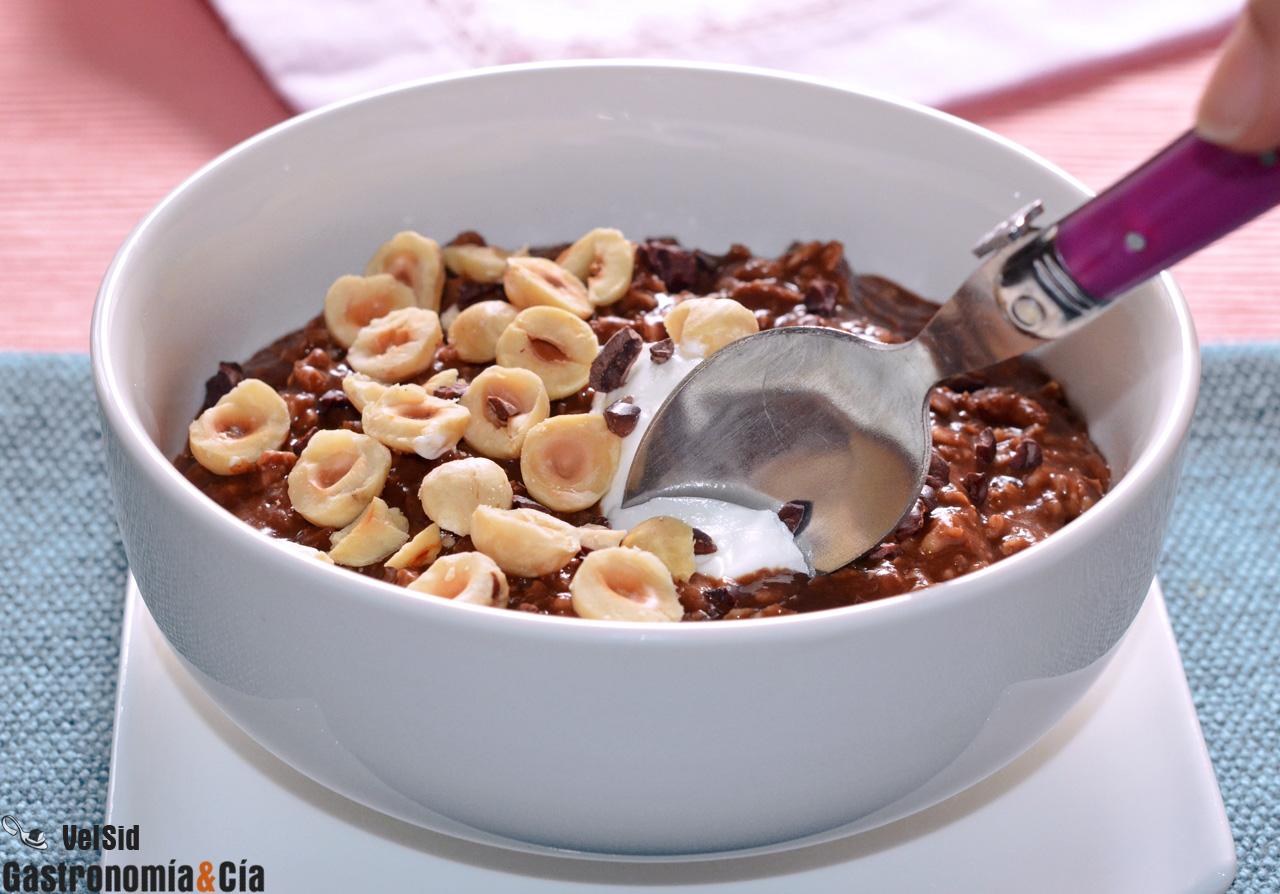 Porridge de moka y avellanas
