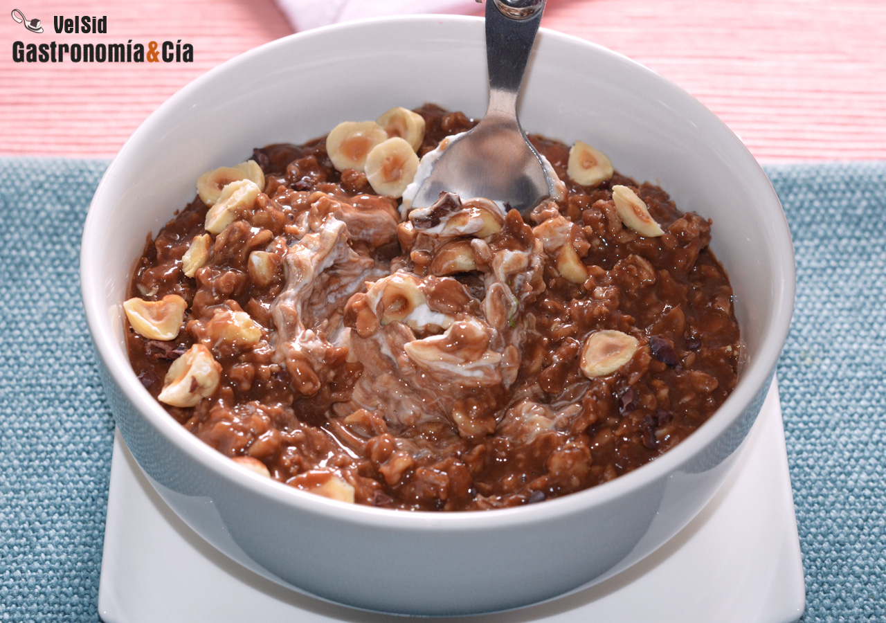 Porridge de moka y avellanas