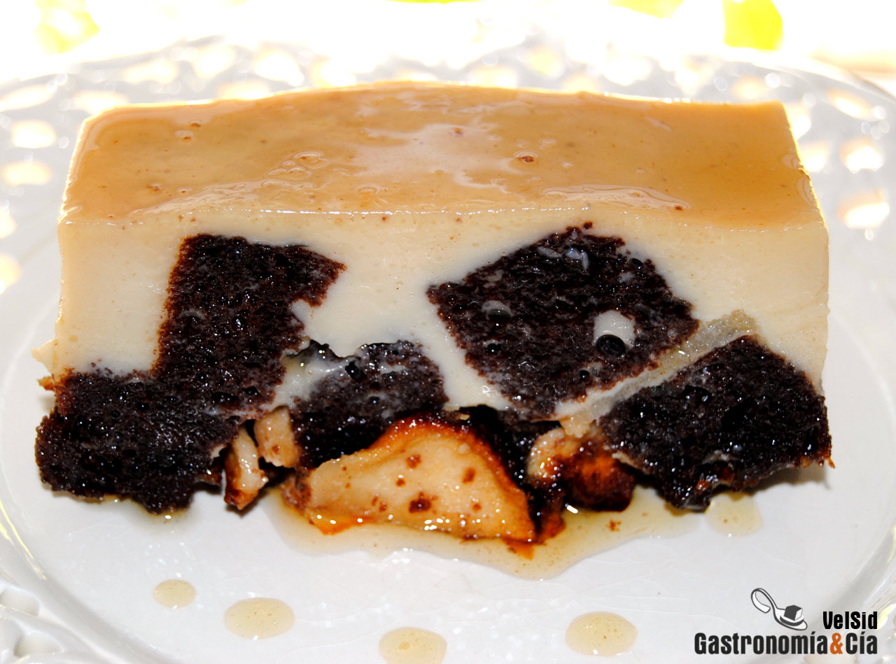 Pudin de chocolate y manzana