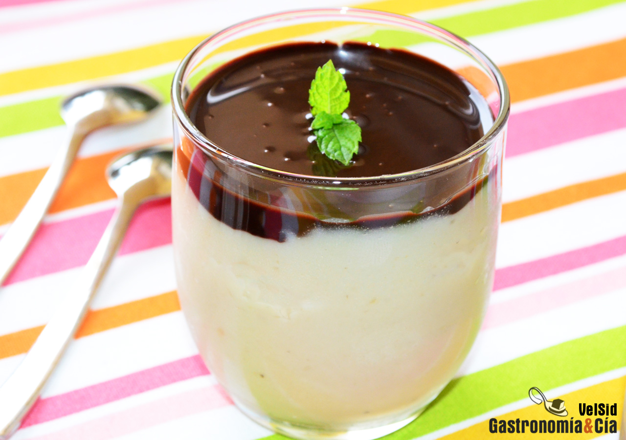 Pudin cremoso de plátano