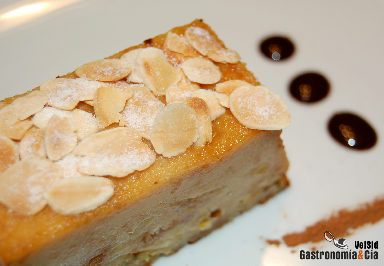 Pudin de plátano y nueces