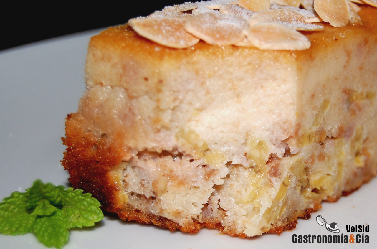 Pudin de plátano y nueces